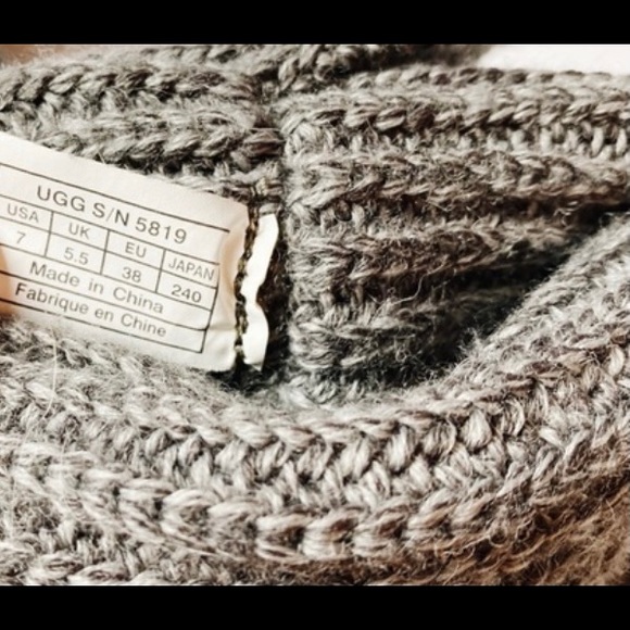 UGG Grey/Gray Cardy Knit Boot 7 - Picture 8 of 8